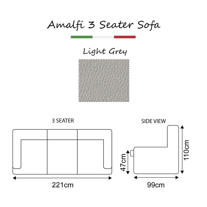 Amalfi Full Grain Italian Leather Sofa & Armchair Collection - Choice Of Colours - The Furniture Mega Store