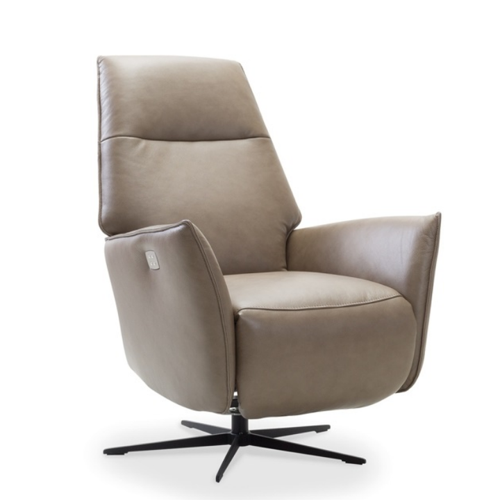 Scott Leather Recliner Swivel Chair - Choice Of Size & Power Or Manual Recliner - The Furniture Mega Store