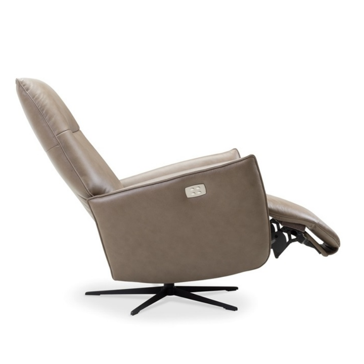 Scott Leather Recliner Swivel Chair - Choice Of Size & Power Or Manual Recliner - The Furniture Mega Store