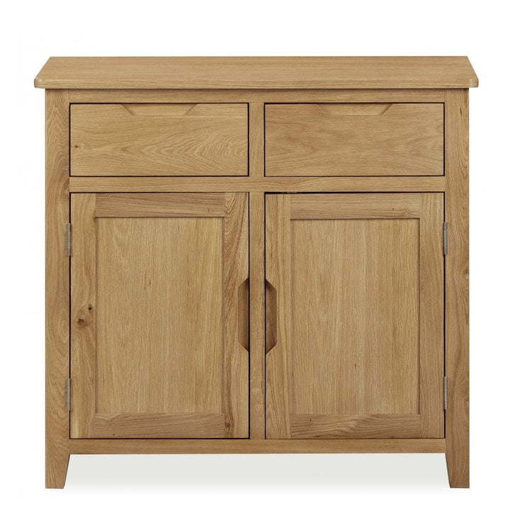 Devon Natural Oak Small 2 Door 2 Drawer Sideboard - The Furniture Mega Store