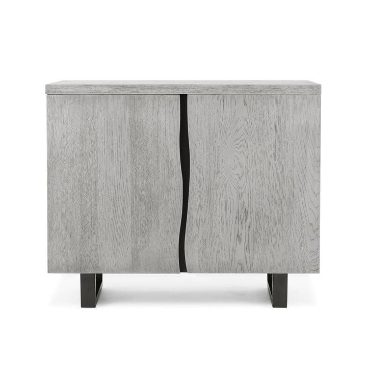 Dalston Grey Oak 90cm Small Sideboard with 2 Doors - The Furniture Mega Store