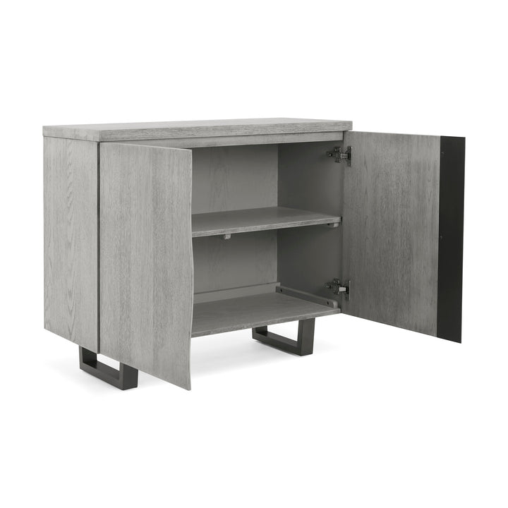 Dalston Grey Oak 90cm Small Sideboard with 2 Doors - The Furniture Mega Store
