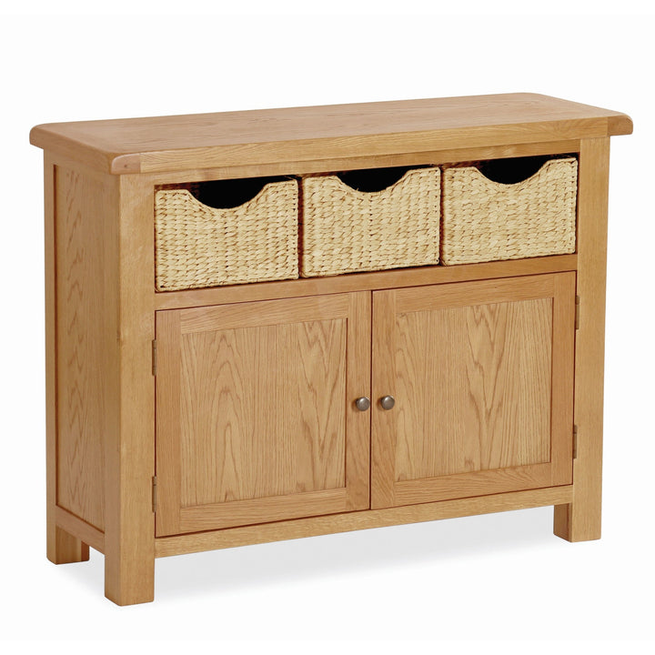 Sailsbury Solid Oak 3 Drawer 2 Door Sideboard - The Furniture Mega Store