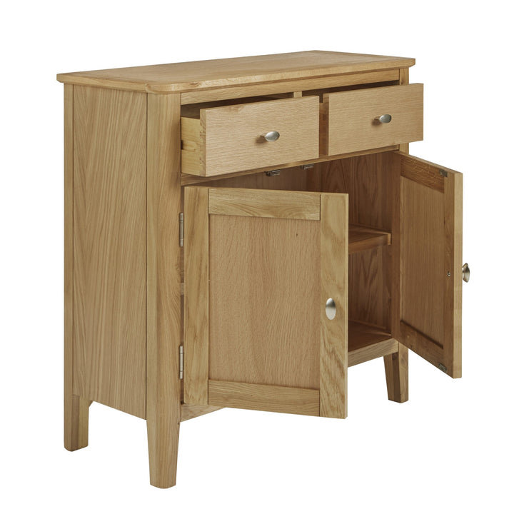 Bath Oak Compact Sideboard with 2 Doors - The Furniture Mega Store