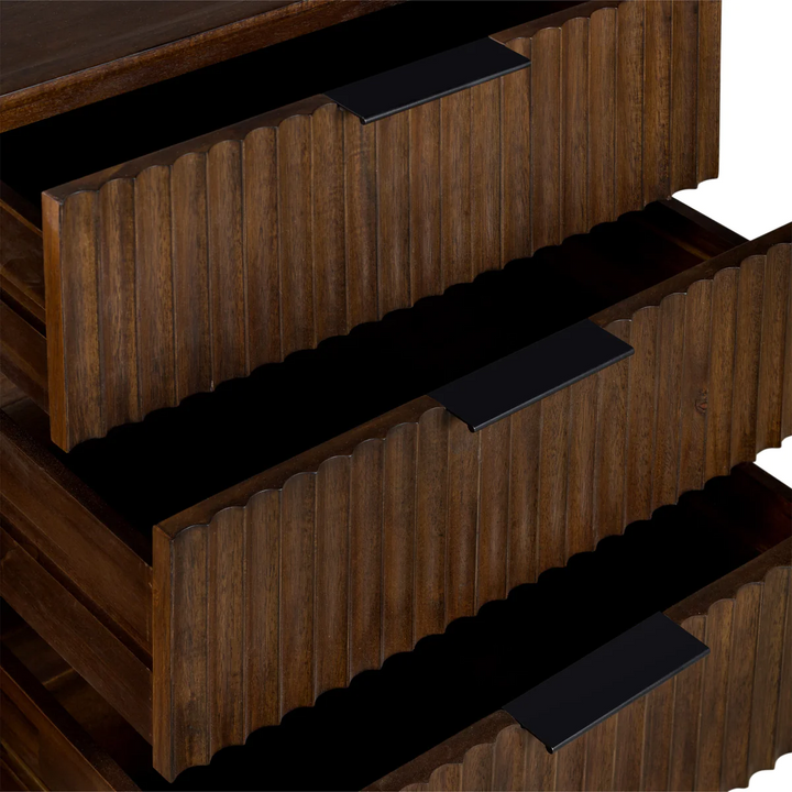 Strand Walnut Large 2 Door 3 Drawer Sideboard - The Furniture Mega Store