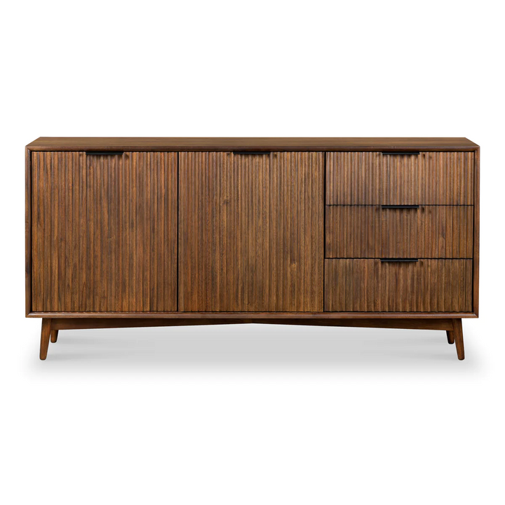 Strand Walnut Large 2 Door 3 Drawer Sideboard - The Furniture Mega Store