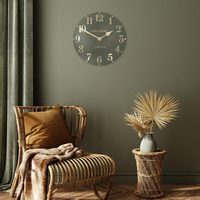 Allure Lichen Green Round Wall Clock - 51cm - Interior Envy