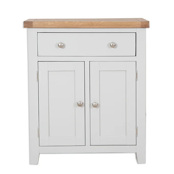 St.Ives French Grey & Oak 2 Door 1 Drawer Hall Cabinet - The Furniture Mega Store