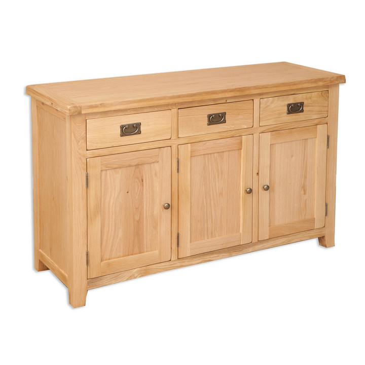 Wiltshire Natural Oak 3 Door 3 Drawer Large Sideboard - The Furniture Mega Store