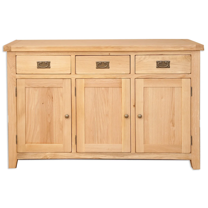 Wiltshire Natural Oak 3 Door 3 Drawer Large Sideboard - The Furniture Mega Store