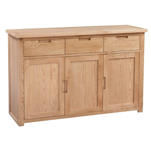 Romsey Solid Oak 3 Drawer 3 Door Large Sideboard - The Furniture Mega Store