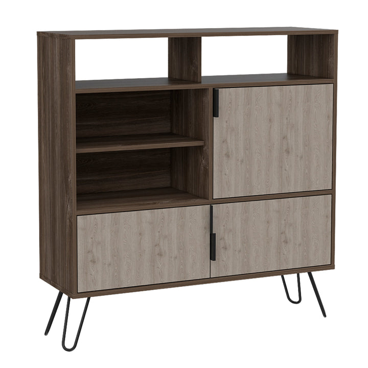 New York Smoked Oak-Bleached Grey Collection High Sideboard - The Furniture Mega Store
