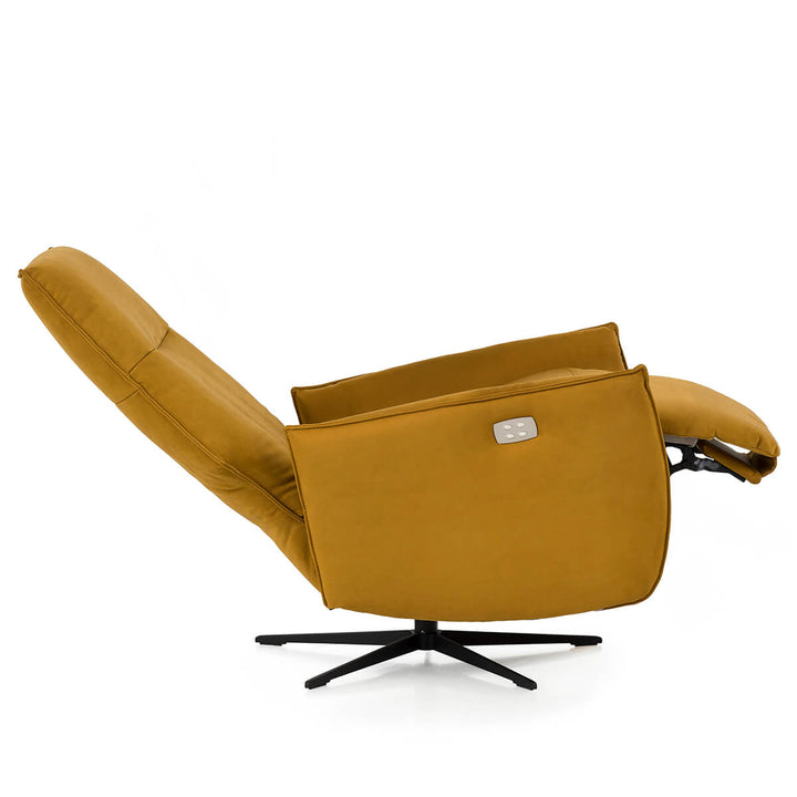 Scott Leather Recliner Swivel Chair - Choice Of Size & Power Or Manual Recliner - The Furniture Mega Store