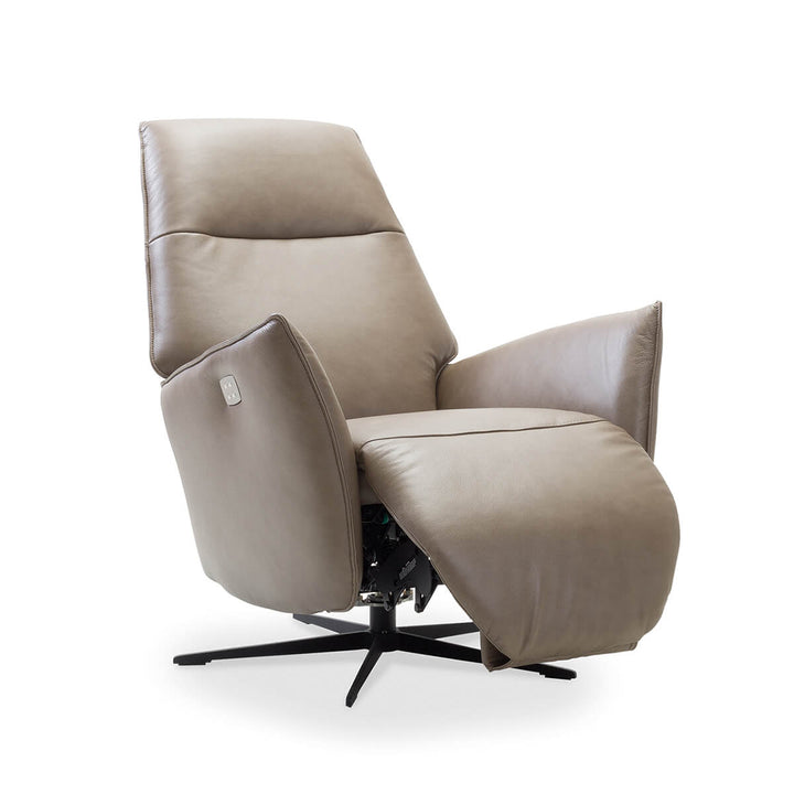 Scott Leather Recliner Swivel Chair - Choice Of Size & Power Or Manual Recliner - The Furniture Mega Store