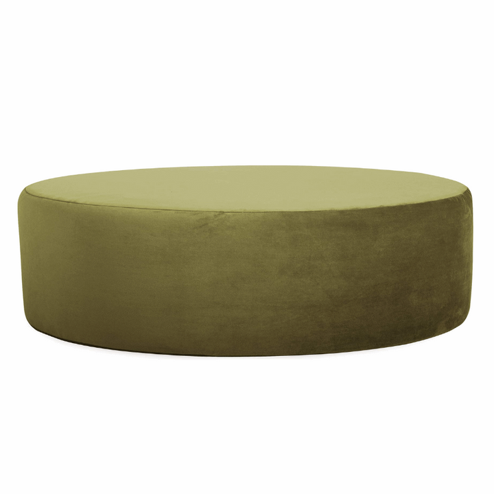 Alena Velvet Round Footstool - Choice Of Colours - The Furniture Mega Store