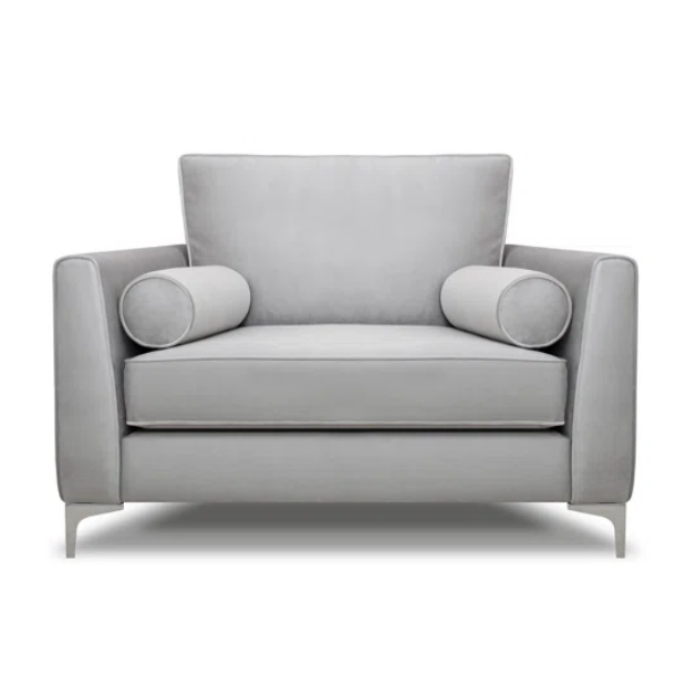 Alena 3 Seater Sofa + Love Chair + Round Footstool Set - Choice Of Colours - The Furniture Mega Store
