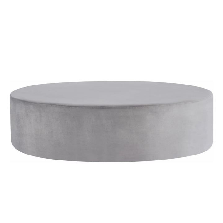 Alena Velvet Round Footstool - Choice Of Colours - The Furniture Mega Store