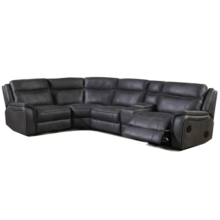 Tech Power Recliner Corner Sofa - Usb + Wireless Charging, Bluetooth Speakers & Cooling/Heating Drinks Holders - The Furniture Mega Store