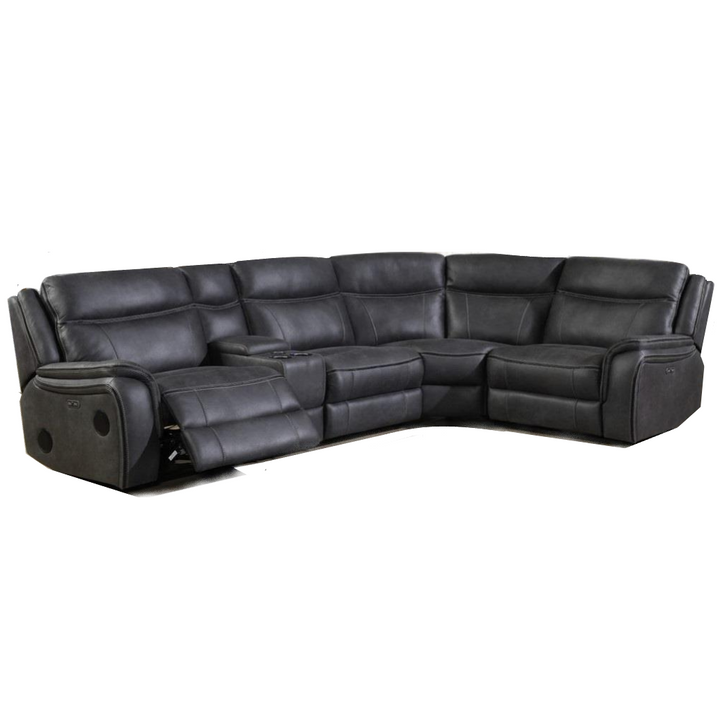 Tech Power Recliner Corner Sofa - Usb + Wireless Charging, Bluetooth Speakers & Cooling/Heating Drinks Holders - The Furniture Mega Store