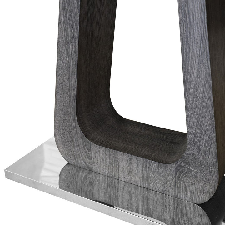 Zeus Grey Ceramic Dining Table 120cm & 4 Matching Dining Chairs - Set - The Furniture Mega Store