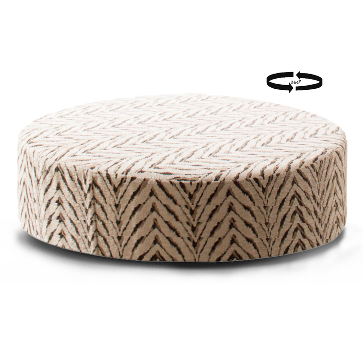 Aaron Round Accent Footstool - Choice Of Static or Swivel Base - The Furniture Mega Store