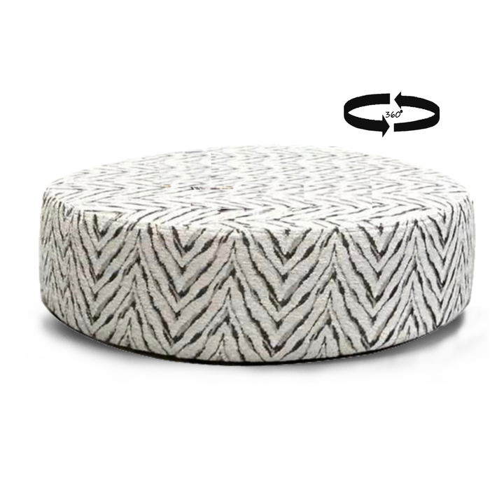 Aaron Round Accent Footstool - Choice Of Static or Swivel Base - The Furniture Mega Store