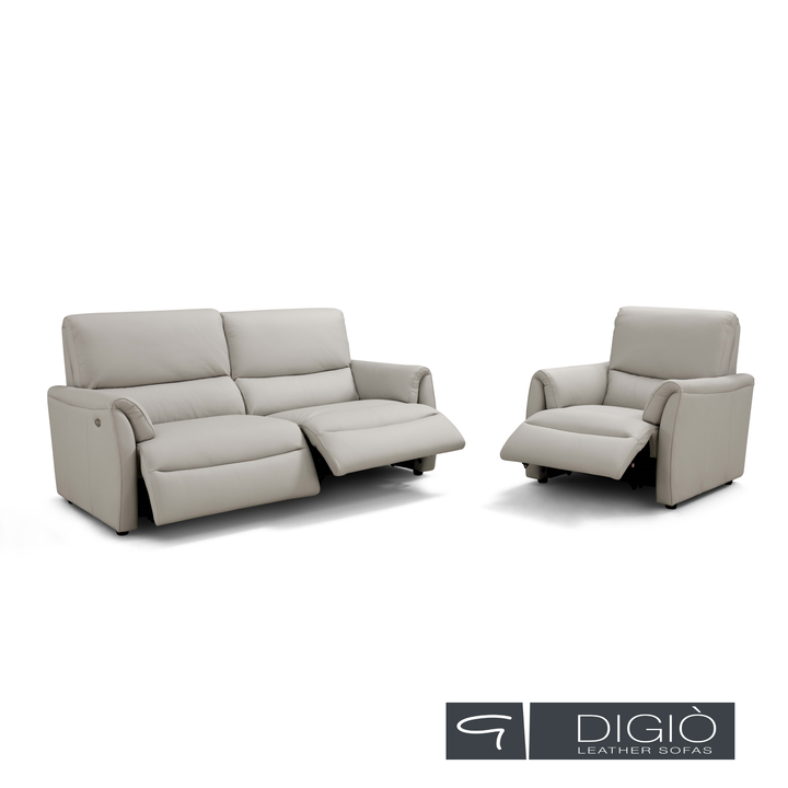 Ziwa Italian Leather Power Recliner Sofa Collection - Choice Of Sizes & Leathers - The Furniture Mega Store
