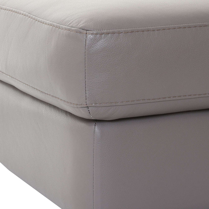 Argenta Italian Leather Footstool - The Furniture Mega Store
