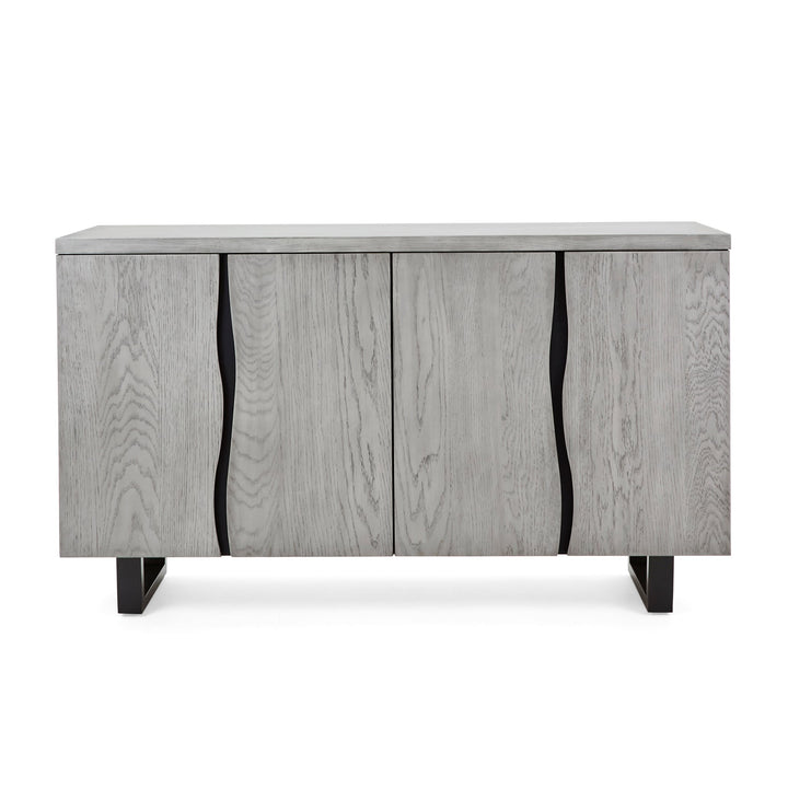 Dalston Grey Oak 130cm Large Sideboard with 4 Doors - The Furniture Mega Store