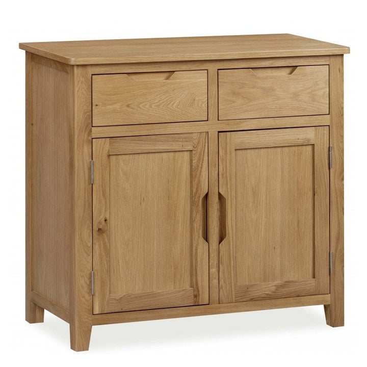 Devon Natural Oak Small 2 Door 2 Drawer Sideboard - The Furniture Mega Store