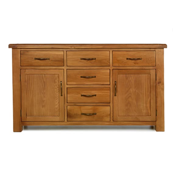 Earlswood Oak 6 Drawer 2 Door Large Sideboard - The Furniture Mega Store