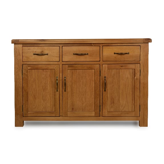 Earlswood Oak 3 Drawer 3 Door Sideboard - The Furniture Mega Store