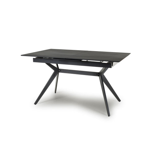 Amour Black Sintered Stone Cross Base Extending Dining Table - 140cm To 180cm - The Furniture Mega Store