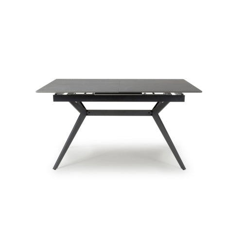 Amour Grey Sintered Stone Cross Base Extending Dining Table - 140cm To 180cm - The Furniture Mega Store