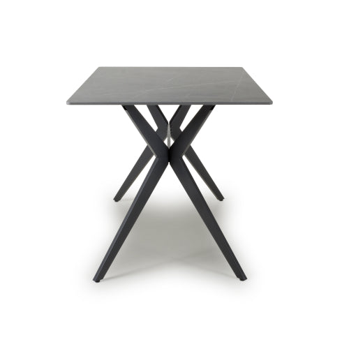 Amour Grey Sintered Stone Cross Base 1.2 Dining Table - The Furniture Mega Store