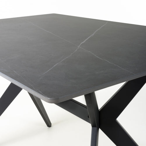 Amour Grey Sintered Stone Cross Base 1.2 Dining Table - The Furniture Mega Store