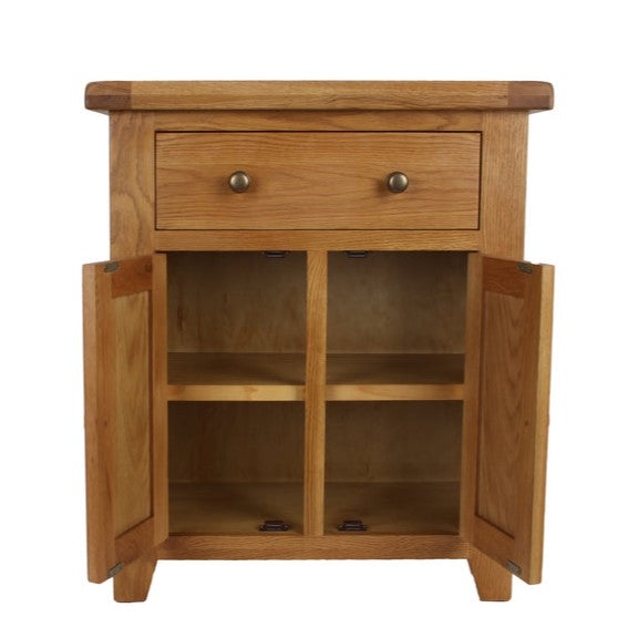 Torino Country Solid Oak Compact Sideboard - Hall Cabinet - The Furniture Mega Store
