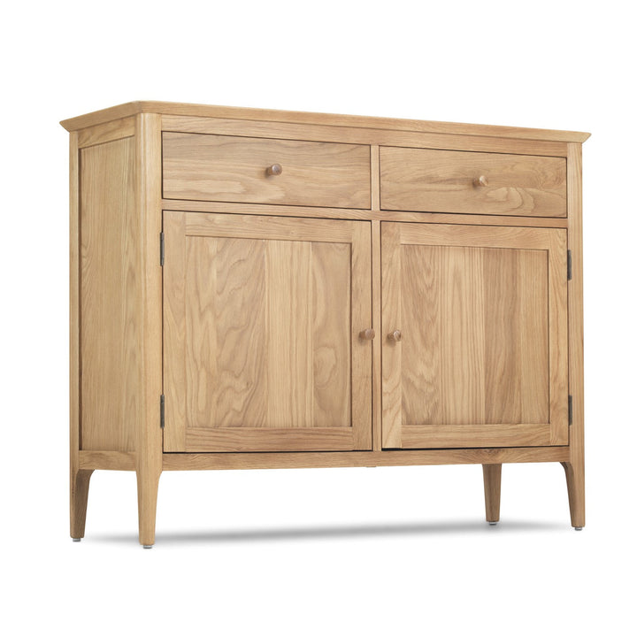 Berkley Nordic Oak Medium 2 Drawer 2 Door Sideboard - 115cm - The Furniture Mega Store