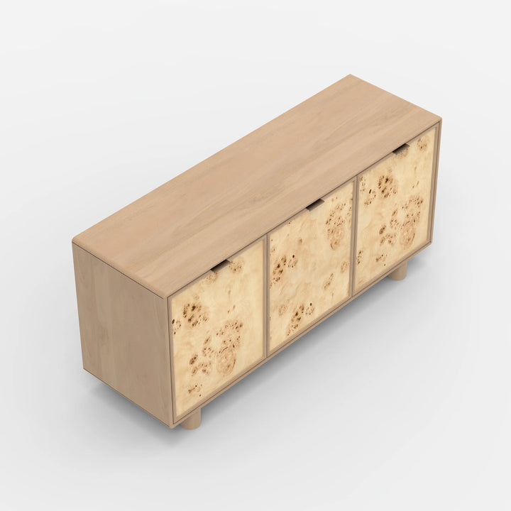 Urban Burl Three Door Cabinet  Mango Wood- Natural