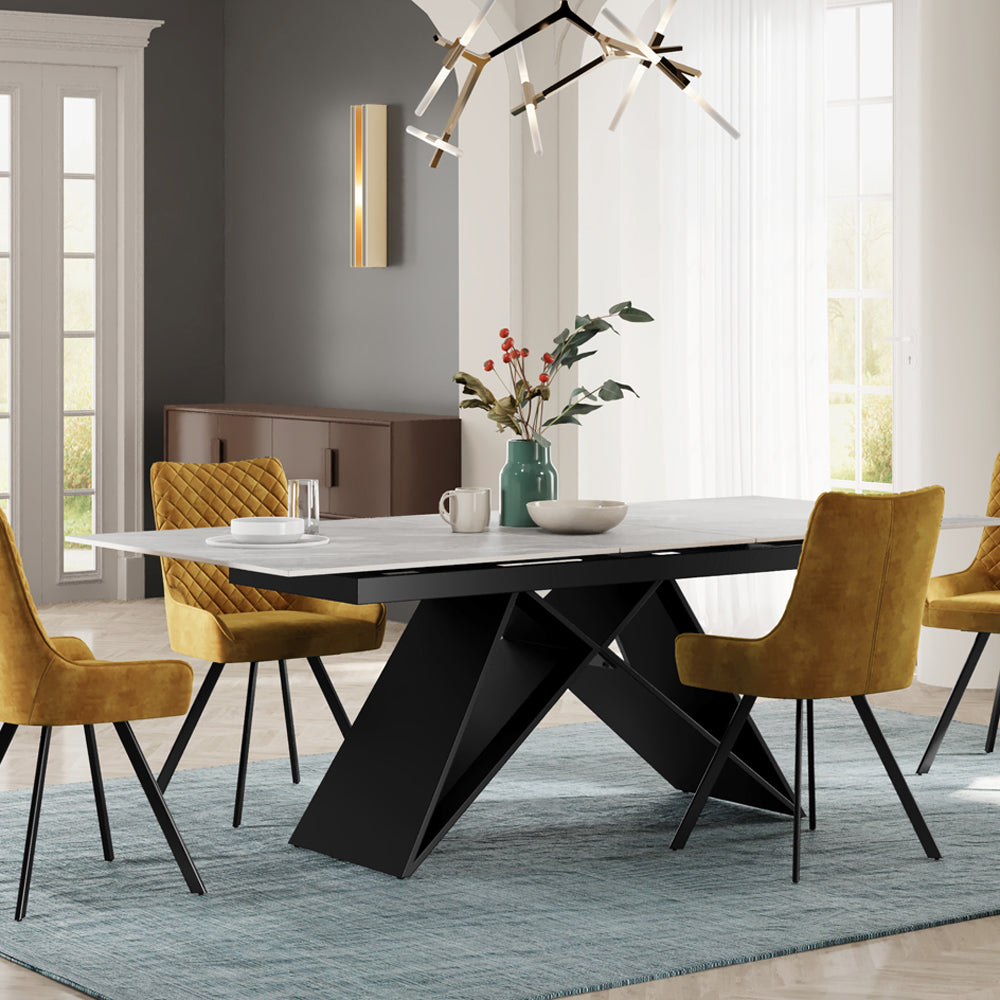 Crete Ceramic Argento Grey – 160-200 Extending Dining Table Matt Finish
