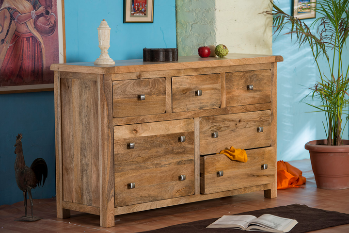 Odisha Mango Wood 7 Draw Chest - Interior Envy