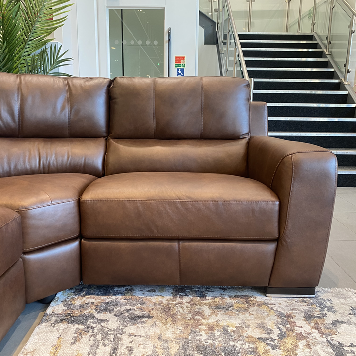 Lucca Italian Leather Corner Sofa - Optional Power Recliner & Choice Of Leathers - Interior Envy
