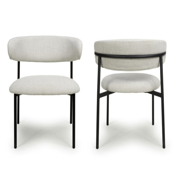 Muse Linen Effect Dining Chairs Sold Pairs