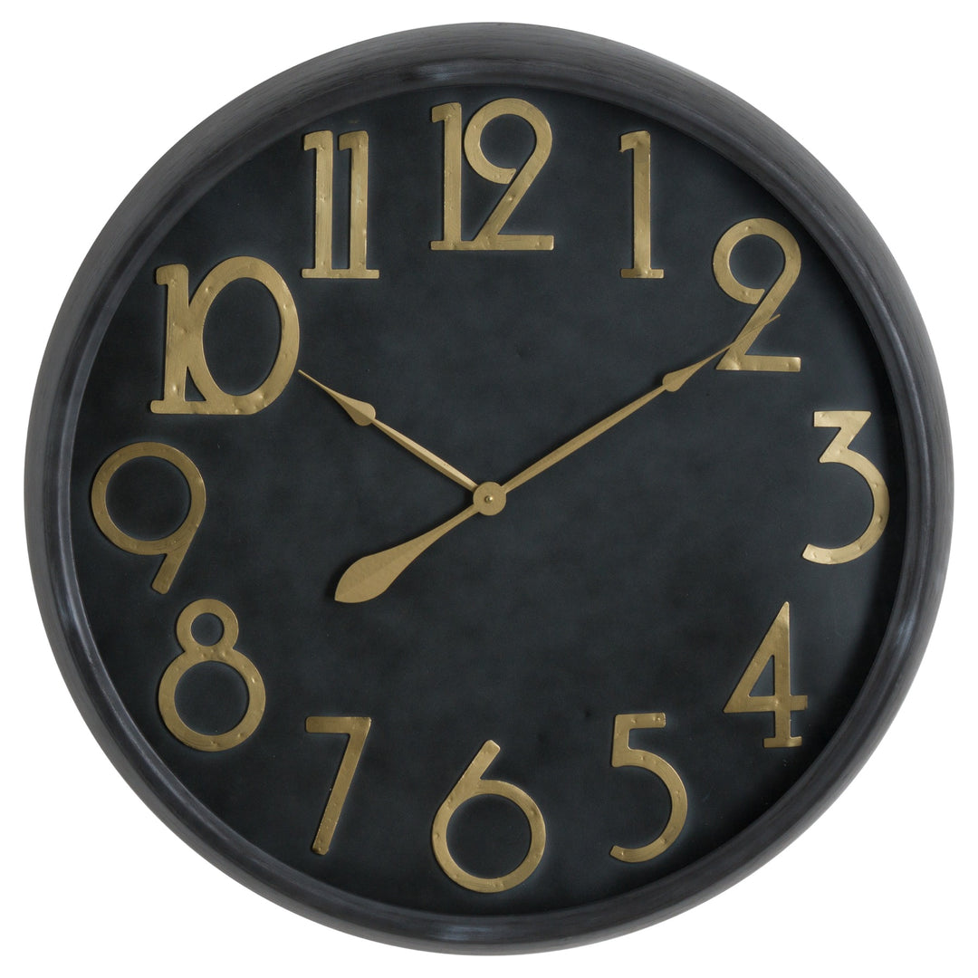 Soho Brass & Black Large Wall Clock 80cm - Interior Envy