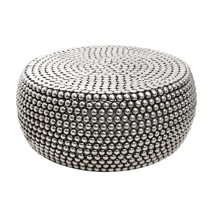 Templar Beaded Silver Coffee Table - The Furniture Mega Store 