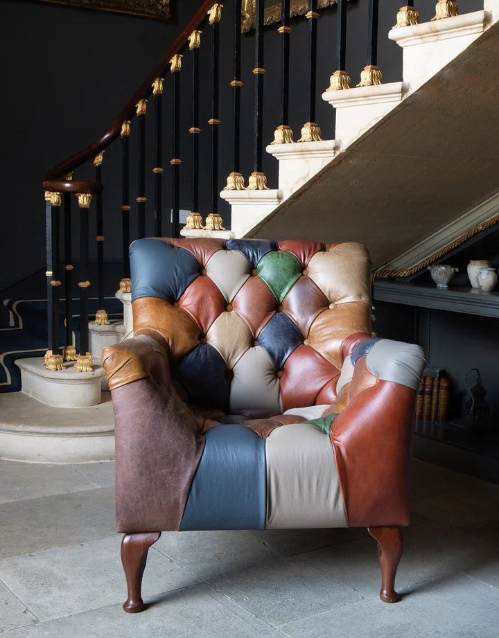 Bamford Leather Patchwork Armchair - Interior Envy