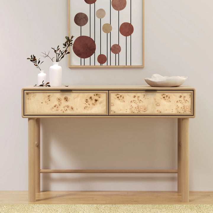 Urban Burl Two Drawer Console Table  Mango Wood- Natural