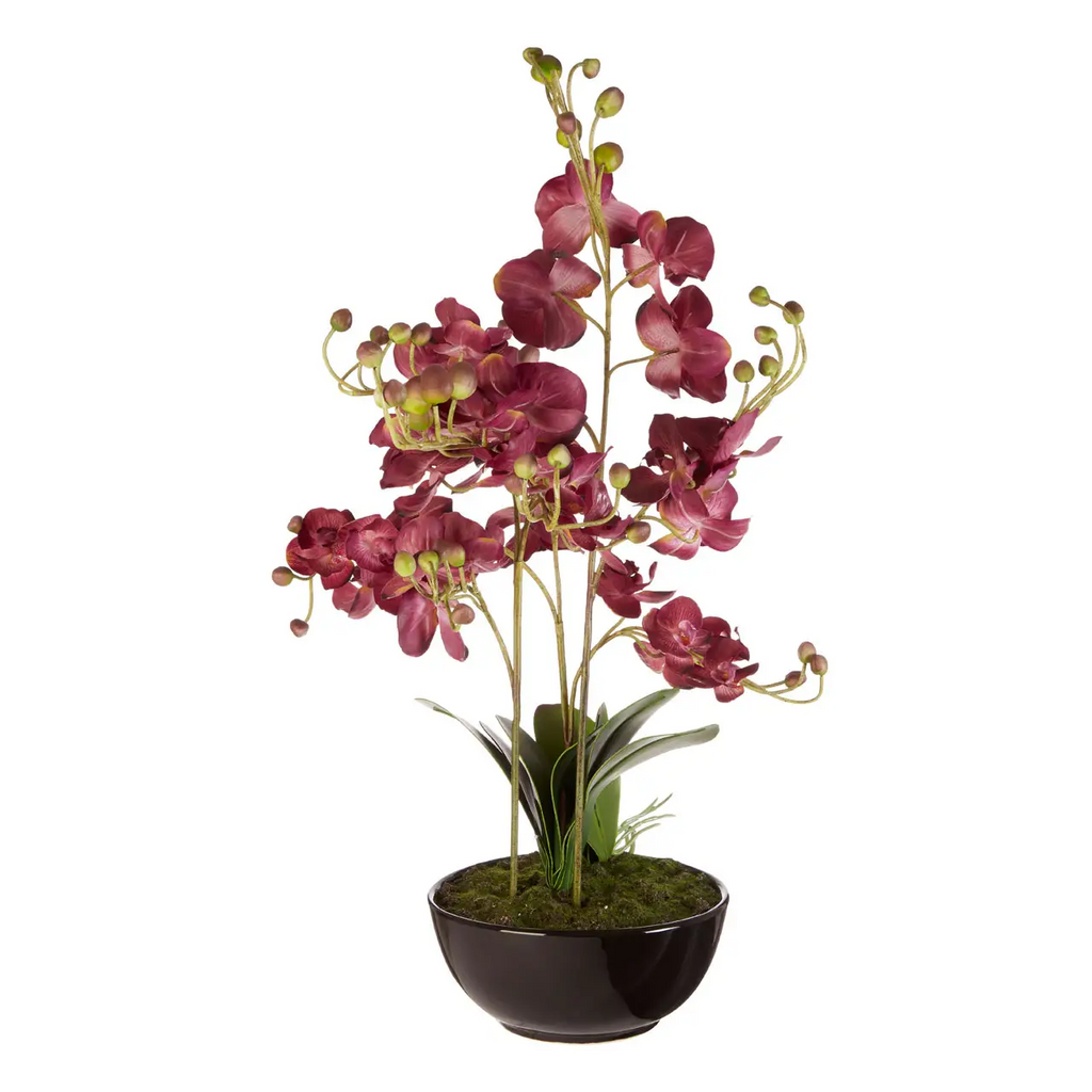 Extra Large Real Touch Purple Orchid Plant Ceramic Pot 81cm Tall