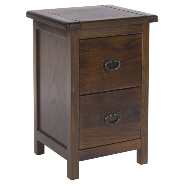 Boston Dark Wood Petite Bedside Cabinet - The Furniture Mega Store 