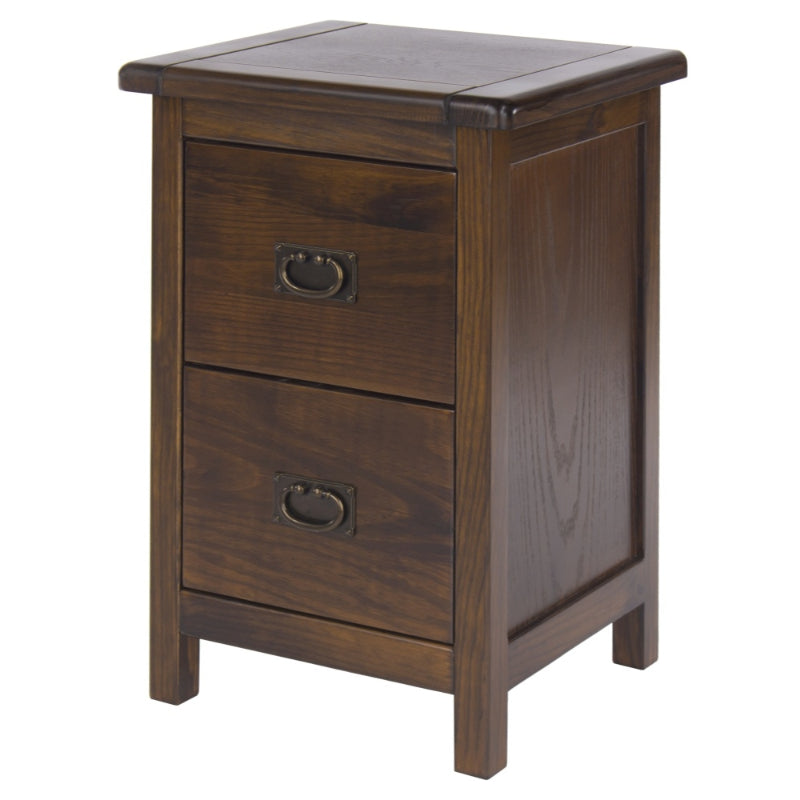 Boston Dark Wood Petite Bedside Cabinet - The Furniture Mega Store 